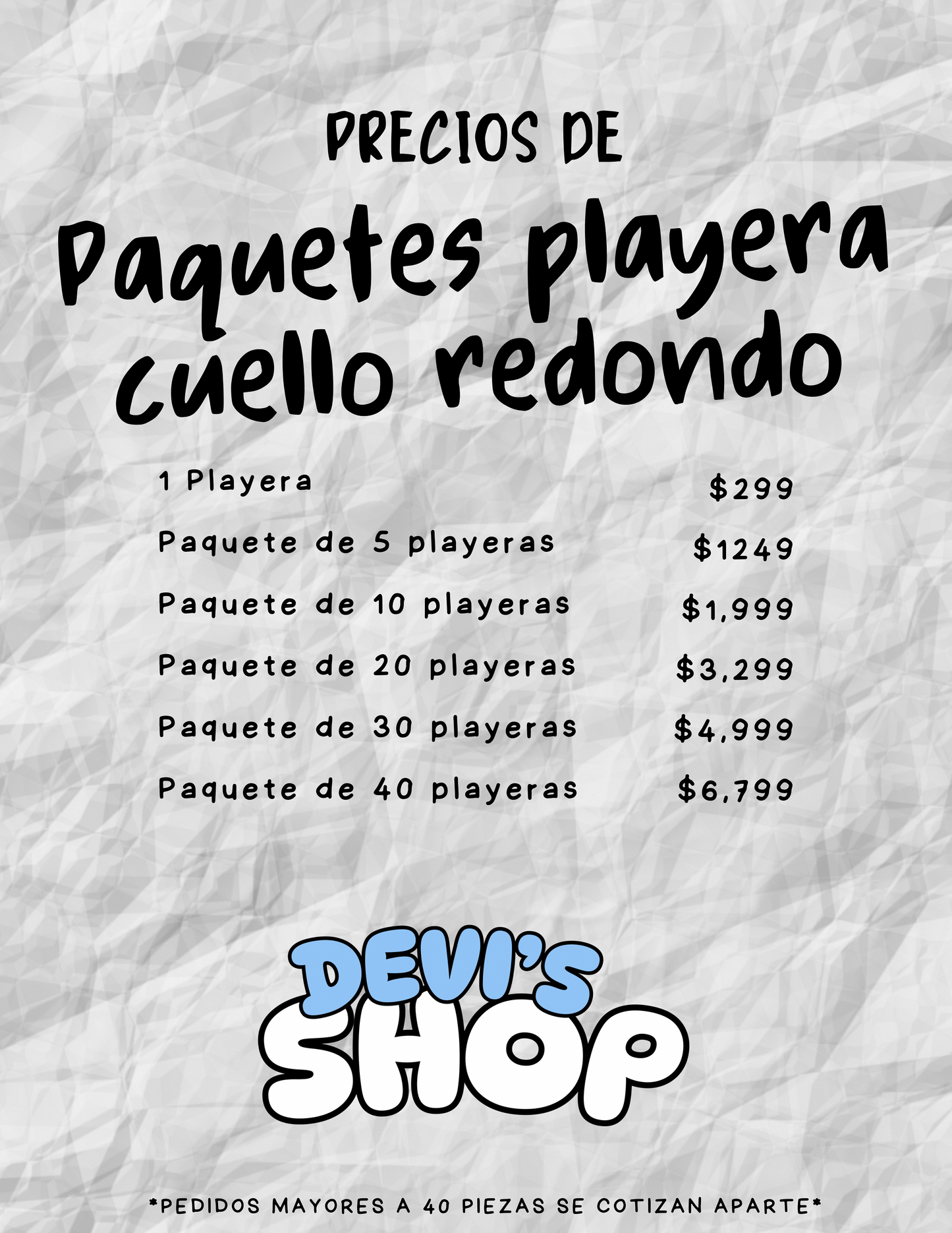 Paquete Playeras