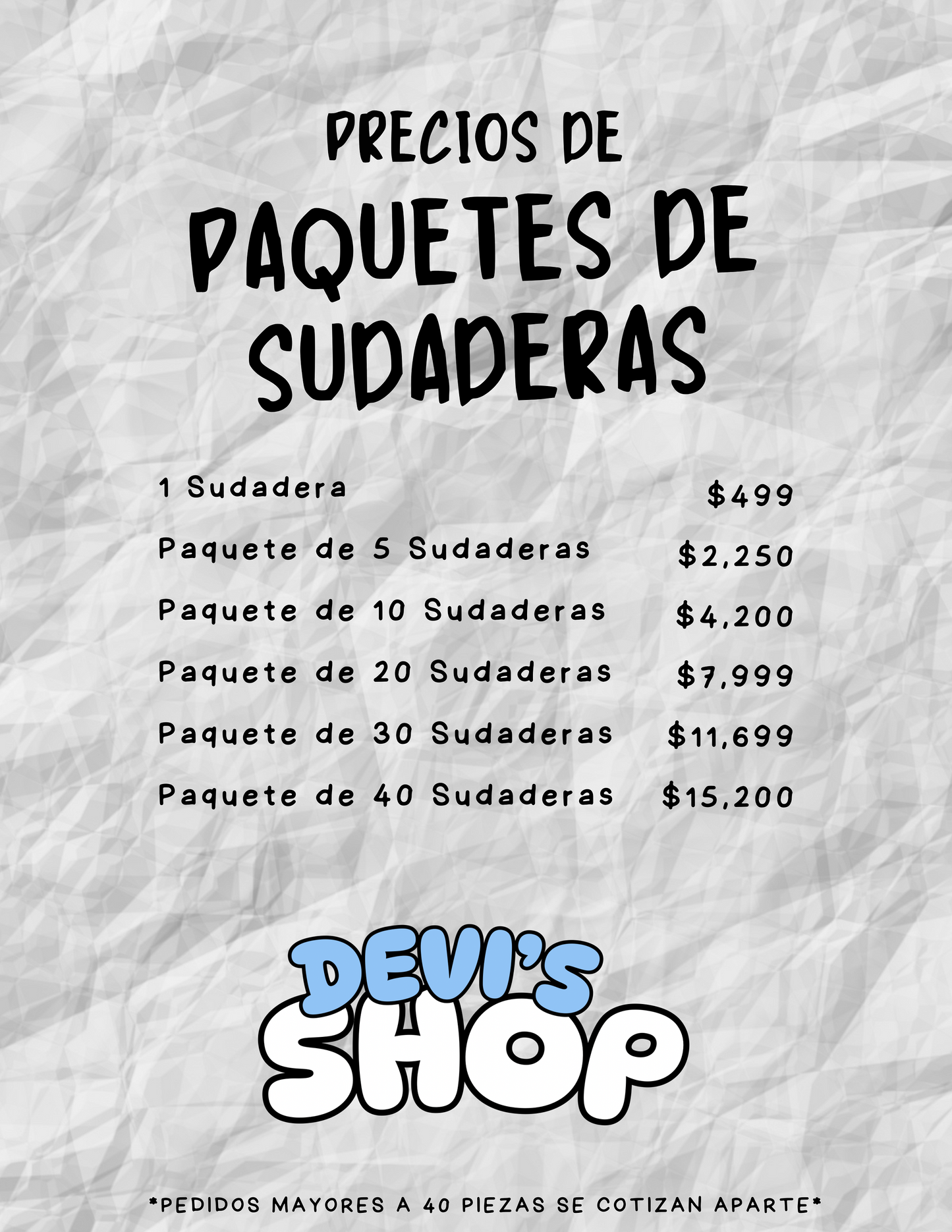 Paquetes Sudaderas